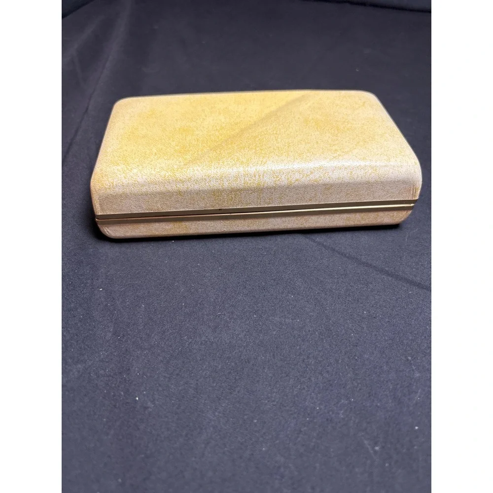 Seth Thomas Vintage Travel Alarm Clock Jewelry Valet Case Cream Gold Blue MCM